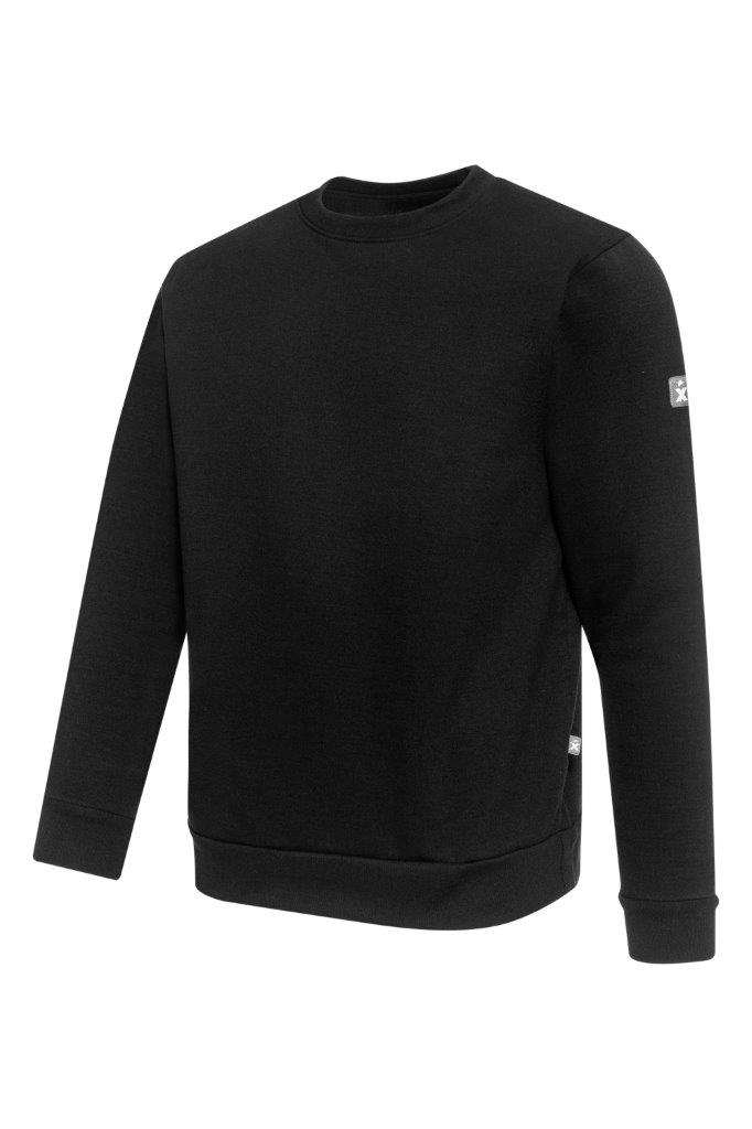 EXCESS Sweatshirt schwarz mit Rundhalsausschnitt, klassischer Workwear Pullover für Beruf und Freizeit.