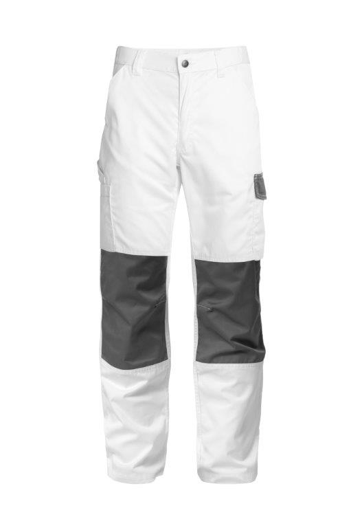 Excess Arbeitshose weiß grau – robuste Hose mit verstärkten Knien und funktionalen Taschen für Handwerker.